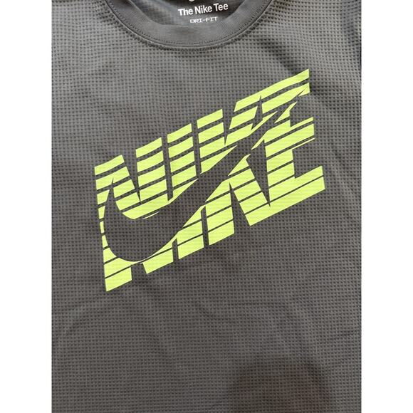 Nike Shirt Boys Large Dri-FIT Long Sleeve Athletic Neon Swoosh Youth 6-7 Years - Picture 2 of 4